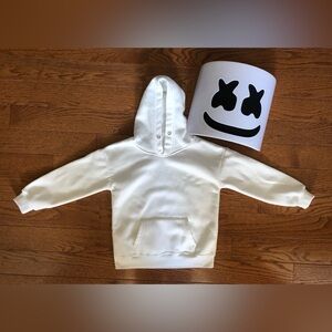 Kids Marshmellow Half Mask and Plain White Sweatshirt